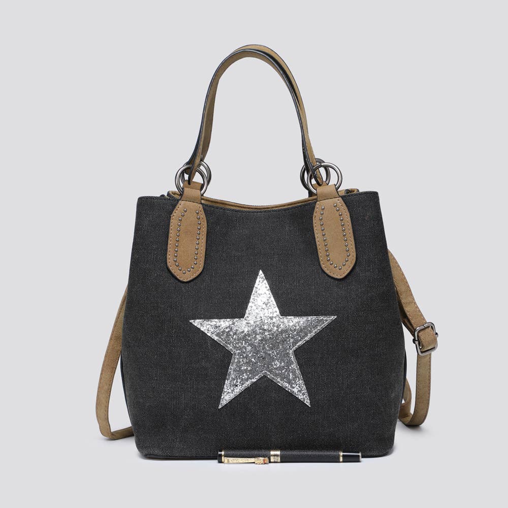 2290 Canvas Star Tote Bag: NUDE