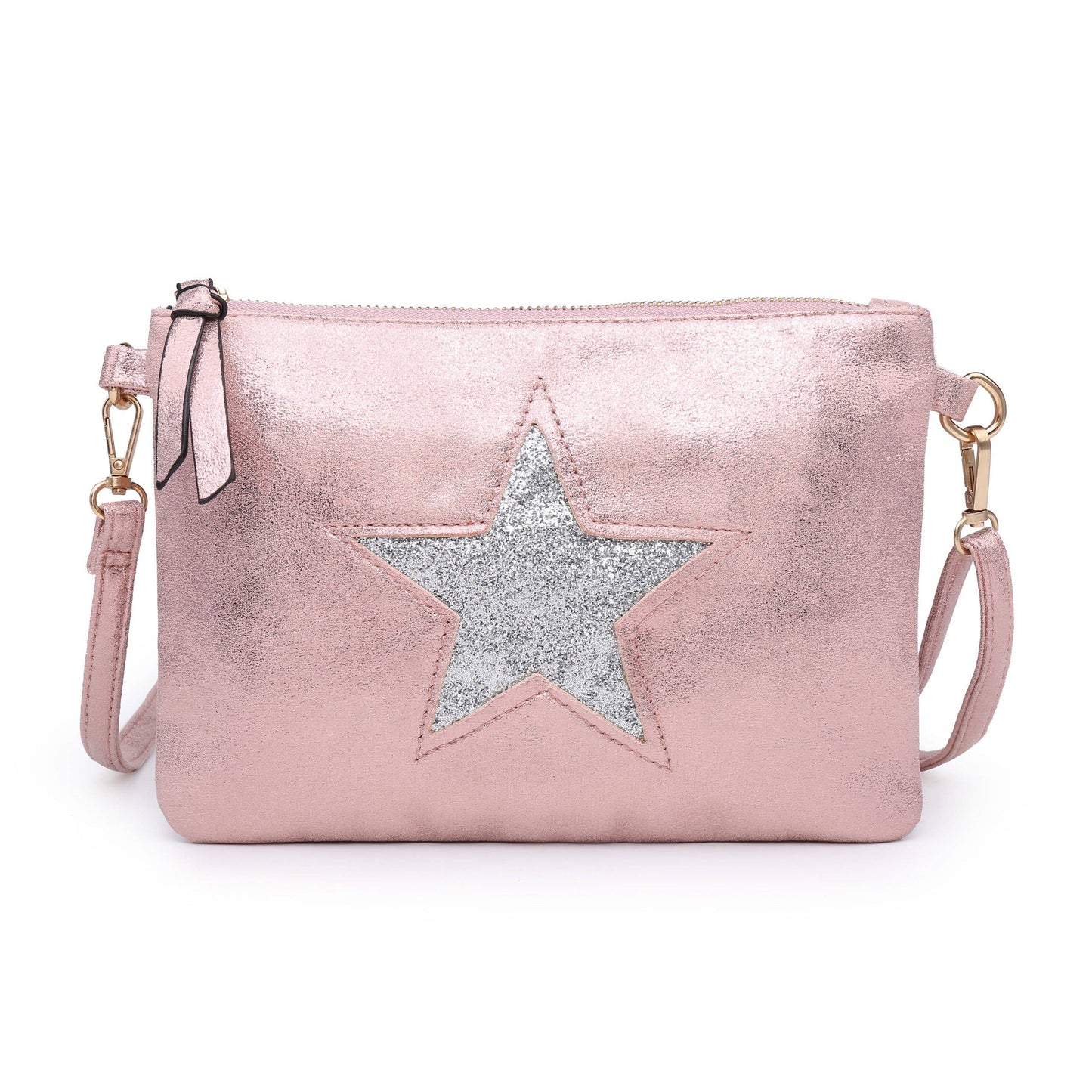 Fabric Star Small Crossbody Bag # 2320: SILVER