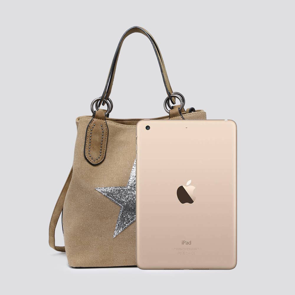 2290 Canvas Star Tote Bag: NUDE